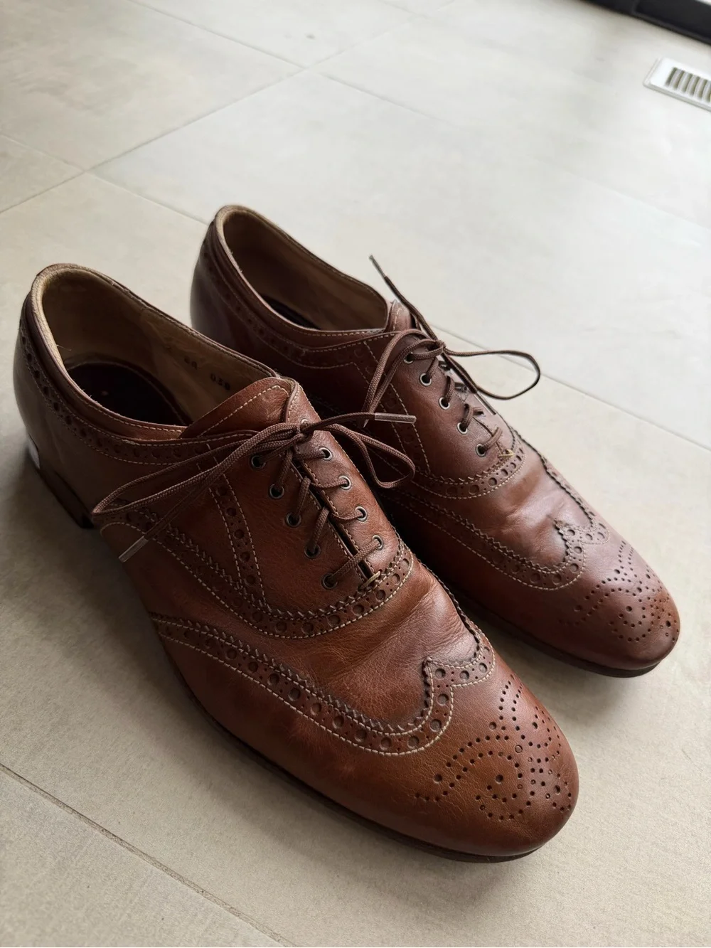 Prada Brown Leather Wingtip Oxfords